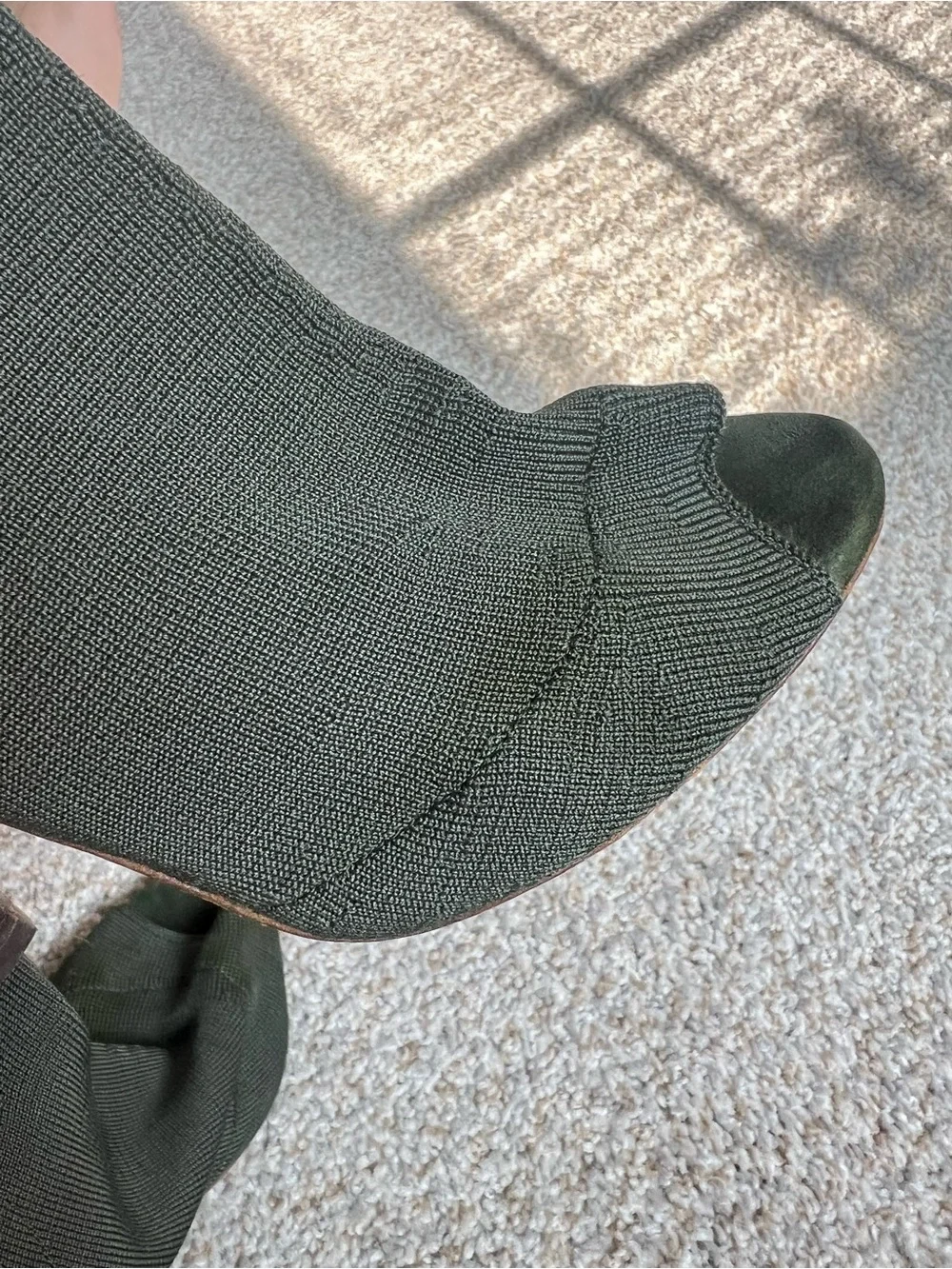 Yeezy season 2 over the knee boots kaki green size 36